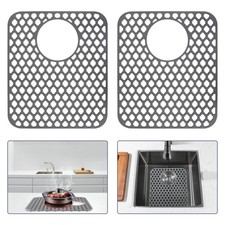 Snuggery 2PCS Silicone Sink Protector 12"x14" Rear Drain Hole, Heat Resistant No