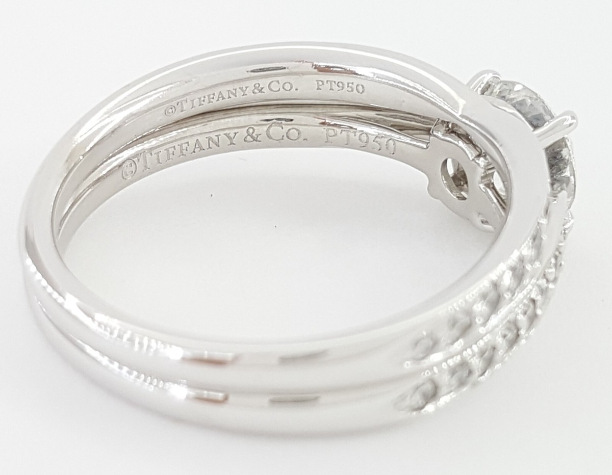 Tiffany & Co Harmony Diamond Platinum Engagement Ring & Band Set
