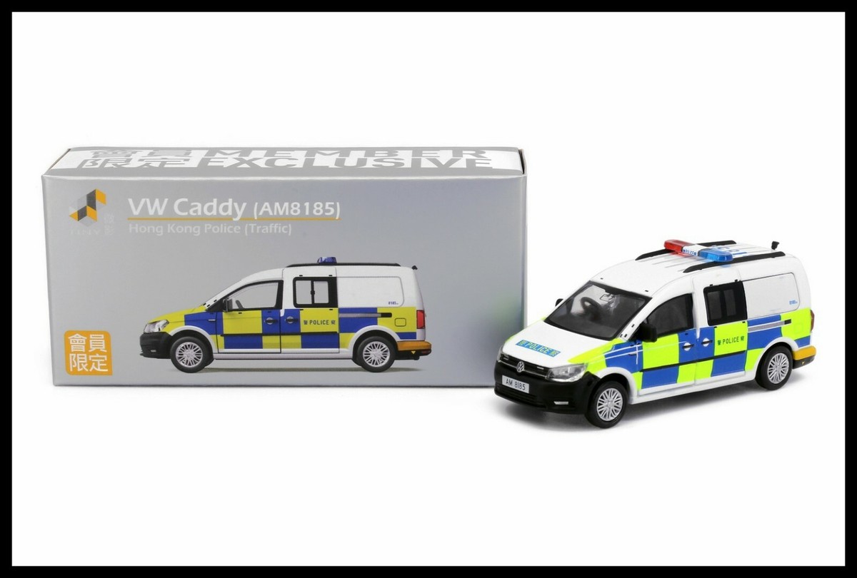 TINY VW Volkswagen Caddy Police Traffic Car ( AM8185 ) HK 1/64