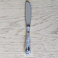 Kirk Stieff S. Kirk & Son Rose Sterling Silver Butter Bread Knife 6 1/4" No Mono
