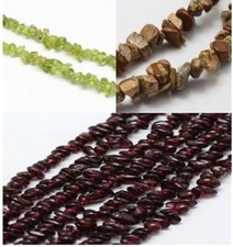 Natural Gemstone Nugget Chip Beads 34" Strand 3 to 6mm Chips