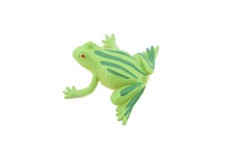 Frog Green Striped Frog Plastic Toy Realistic Figure Model Kids 1.5" CWG21