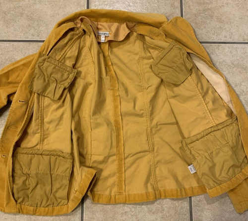 Women's 8 Fashion Bug Yellow Stretch Corduroy Blazer Coat - Picture 2 of 4