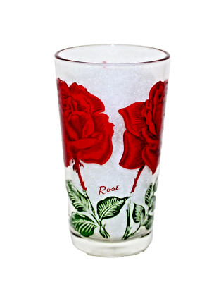 Red Rose Boscul Peanut Butter 10 OZ Glass 1950 s ~ Small Lettering