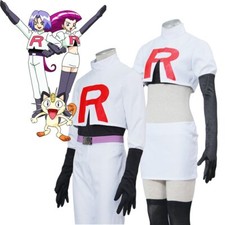 Anime Pokemon Cosplay Equipo Rocket Jessie y James Disfraz Pokemon Juego Completo