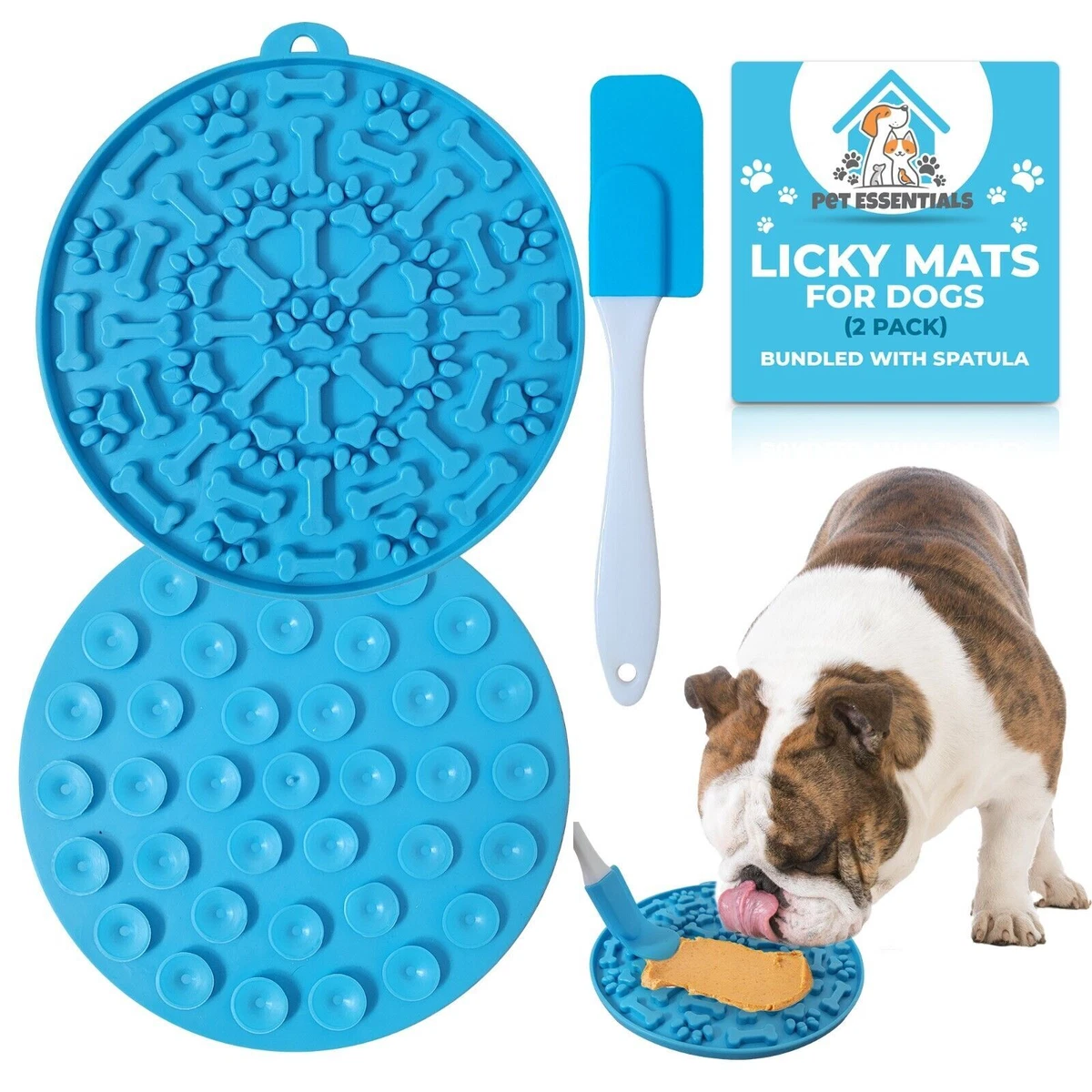 2pk Licky Mat For Dogs Suction Spatula Pet Cat Food Placemat Wall Lick Feeding