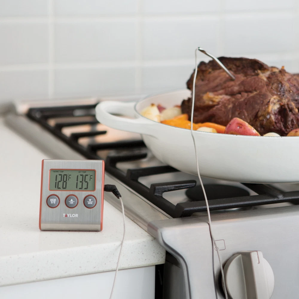 Digital Meat Thermometer with Timer, Programmable Wired Probe Digital Meat Thermometer with Timer, Programmable Wired Probe