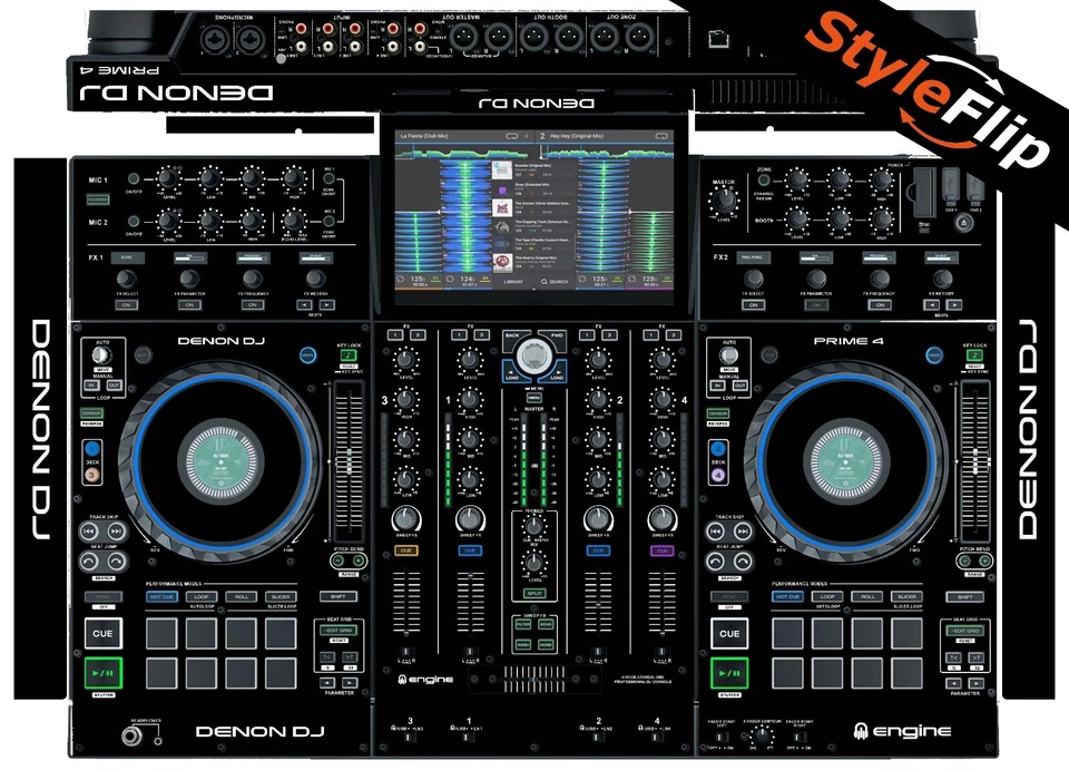 Denon Prime 4 Skin | Black | Protective Decal | StyleFlip Skins