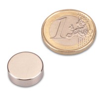 Scheibenmagnet Ø 15,0 X 5,0 Mm N40 Nickel - HäLt 4,8 Kg