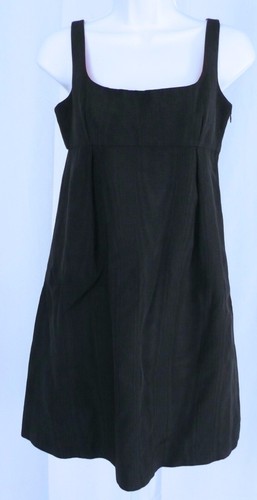 MILLY Women's Black Textured Sleeveless Empire Waist Dress Sz 4 - Picture 3 of 5
