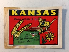 Original Vintage 1950s KANSAS Travel Window Decal