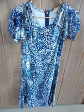 MICHAEL Michael Kors Blue White Floral Short Sleeve Cold Shoulder Dress Sz L