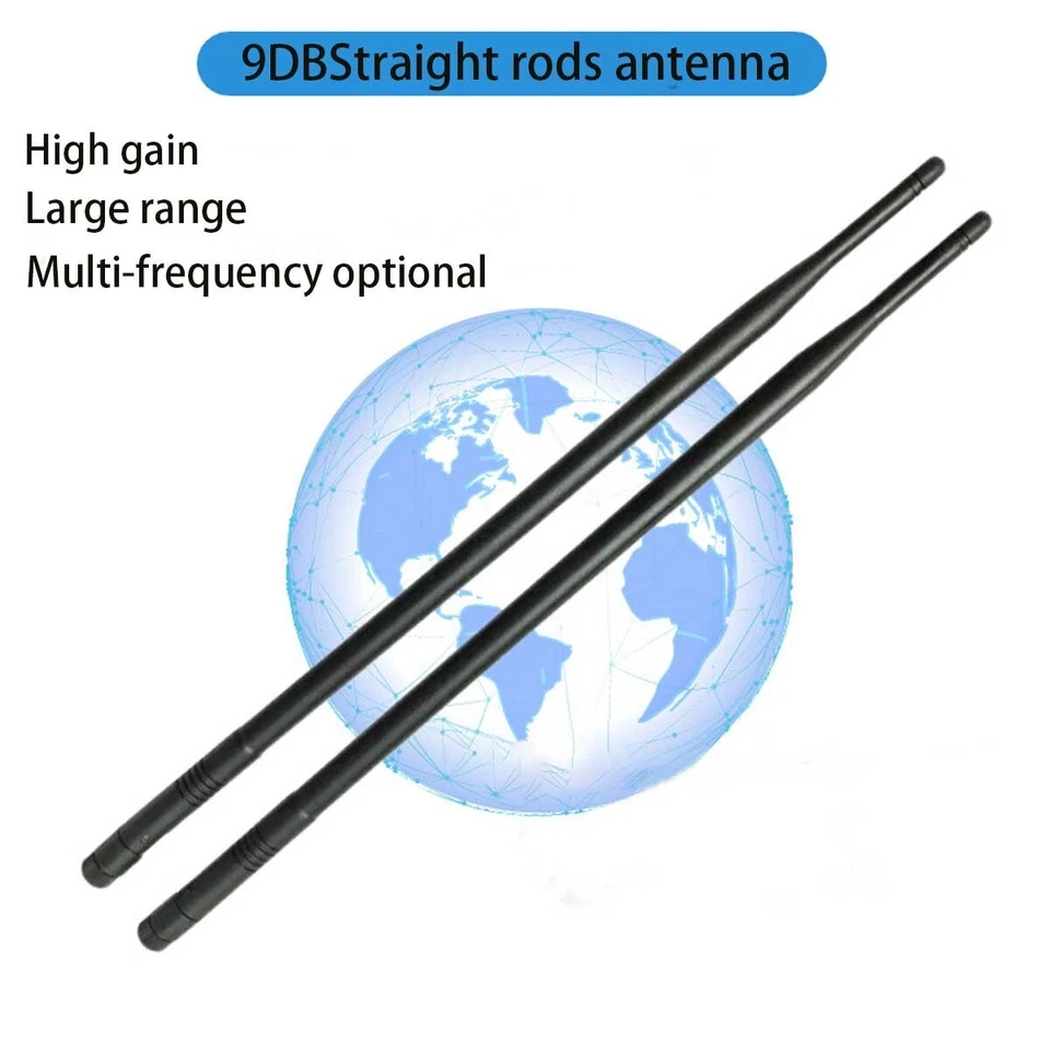 High Gain 9DB2.4G/5G Straight Pole Wireless WiFi Router Dual Band Folding - Image 2 of 4