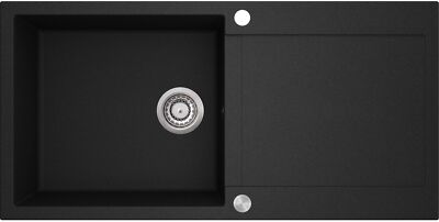 Einbau Granitspüle Gurari SQT 103 -601 AWP  Spüle Schwarz, inkl. Siphon