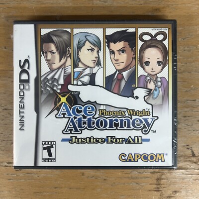 NDS PHOENIX WRIGHT ACE ATTORNEY JUSTICE FOR ALL NINTENDO DS *BRAND NEW*