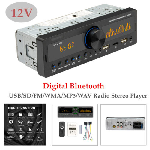 Kit universal de radio estéreo MP3 de audio digital Bluetooth para automóvil de 12 V USB/SD/FM - Imagen 1 de 12
