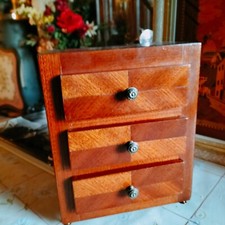 ancien MEUBLE DE MAITRISE COMMODE MAQUETERIE BOITE A BIJOUX MEUBLE