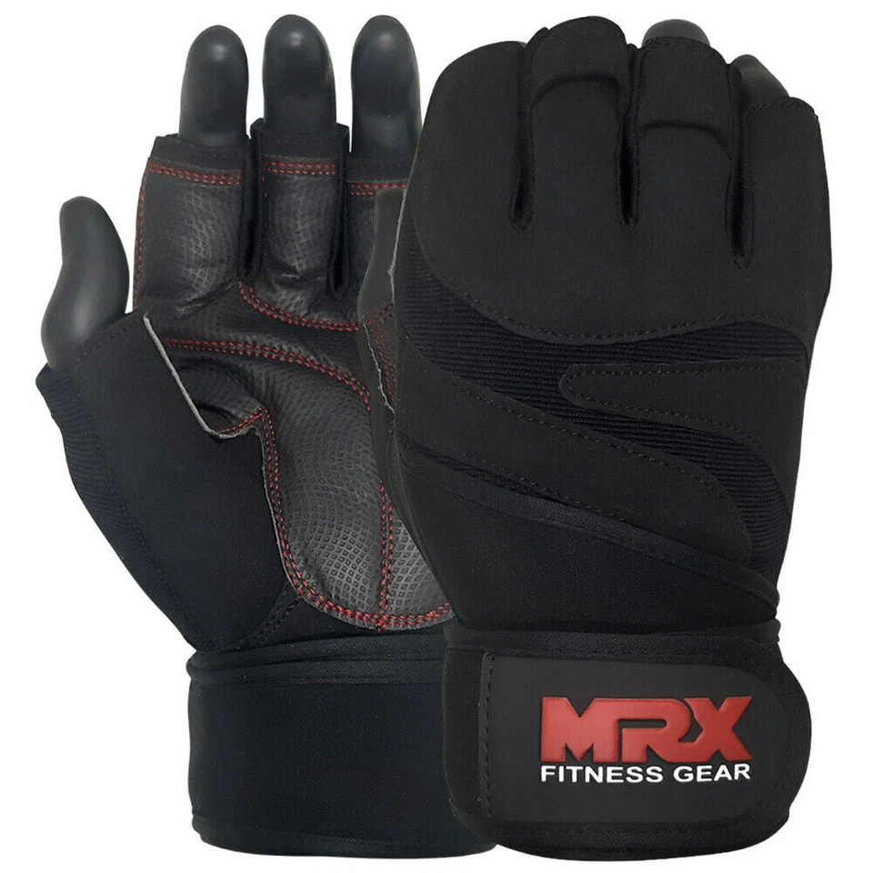Men Gym Gloves With Wrist Wrap Weightlifting Workout Gym/Training/Fitness  - Image 3 of 4