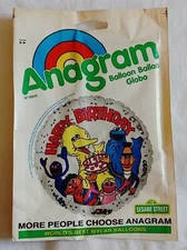 Vintage Anagram Sesame Street Happy Birthday Mylar Party Balloon