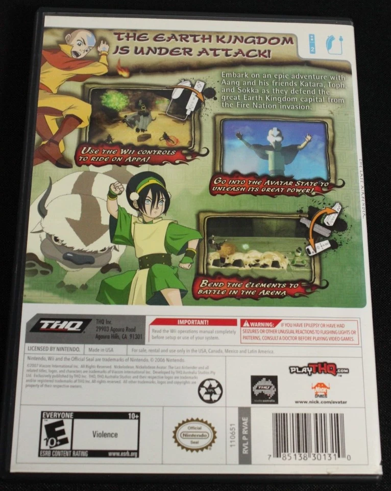 2007 Nintendo Wii Avatar The Last Airbender The Burning Earth Game Case CIB - Image 4 of 4