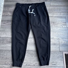 FIGS Zamora Jogger Scrub Pants Black W18SW2005 Sz XL