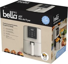 Brand New bella PRO 4-qt Touchscreen Slim Air Fryer - Oatmilk, Free Overnight