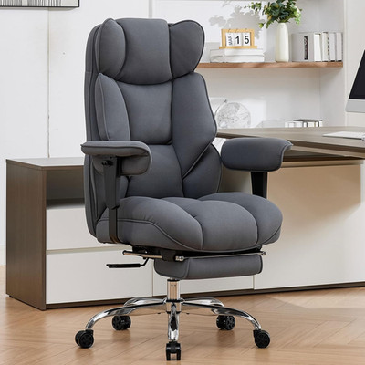 Big and Tall Office Chair with Footrest, 350Lbs Heavy Duty Desk Chair, Extra Wid