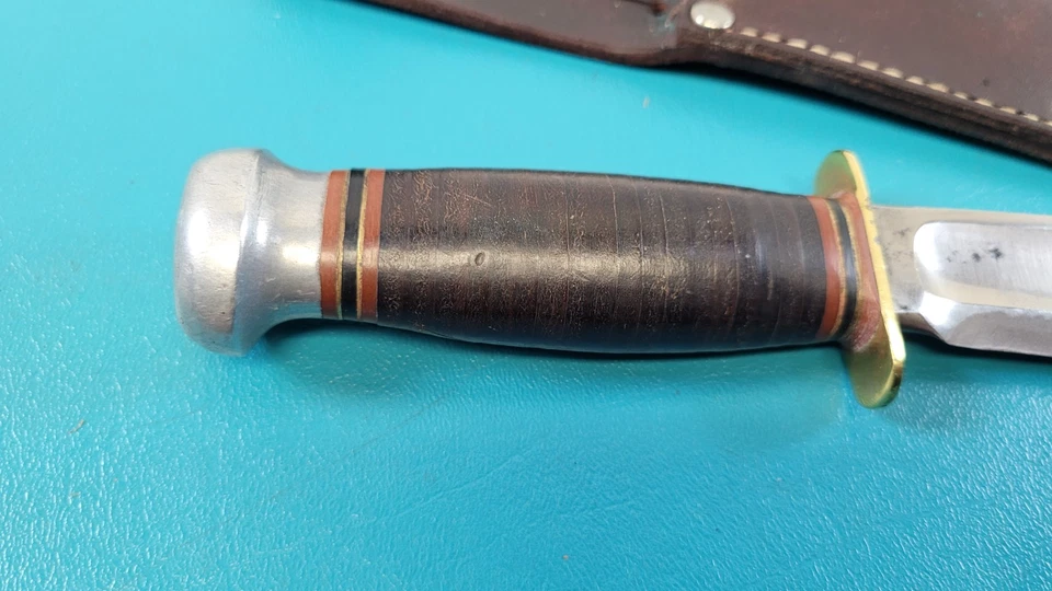 Cuchillo de caza Gladstone Mich EE. UU. de colección de mármol + funda de cuero TR764 Foto 3 de 4