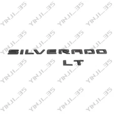For 2019-2026 Silverado Plus LT Tailgate Emblems 3D Letters Badges (Glos Black)