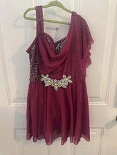 Pink/Maroon Sequin Asymmetrical Lyrical Costume - LC