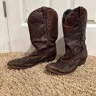 Vtg Code West Men’s Brown Leather Cowboy Boots Size 10.5 Western w/Star Toe Tips — photo 2