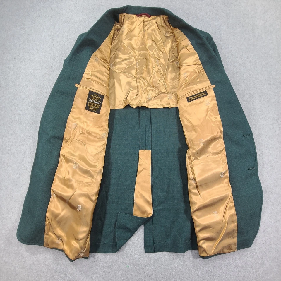 Jack Nicklaus Golden Bear Green Blazer Jacket Men 44R Hart Schaffer & Marx - Image 2 of 4