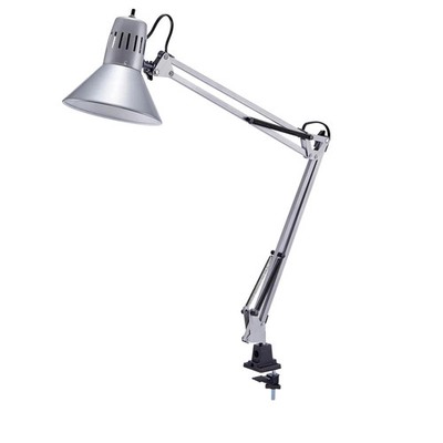 Bostitch Office VLF100SLV Swing Arm Desk Lamp with Clamp Mount, 36'' Reach wit...