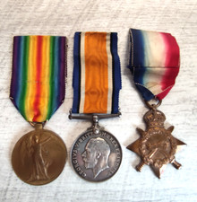 British World War I Medal Trio Issued Bronze Star War Medal Victory Medal