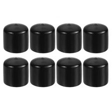 8 Pack 1 3/8" ID Round Rubber End Caps Flexible Rubber Bolt Covers Caps Black