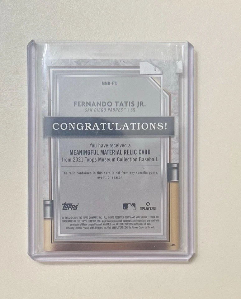 2021 topps museum collection fernando tatis jr 1/10 Sweet Patch! 1/10 - Image 2 of 2