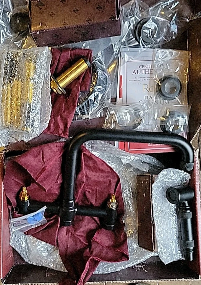 NUEVO Grifo de cocina Rohl A3358IWWSMB-2 Campo puente extendido con spray lateral negro  Foto 2 de 4