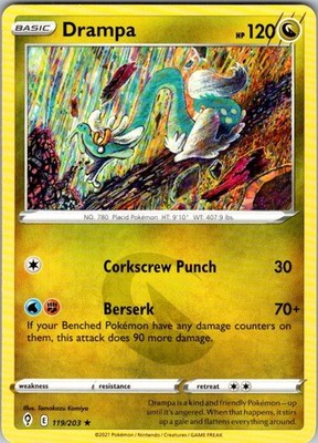Pokemon | SWSH07: Evolving Skies | Drampa | 119/203 | Normal | NM