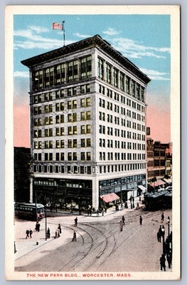 Postcard Worcester MA The New Park Building