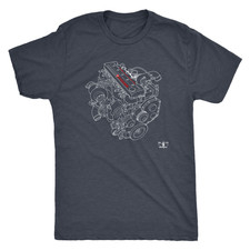 Engine Blueprint Series 5.9l 24 Valve Cummins Dodge Turbo Diesel T-shirt Or Hood