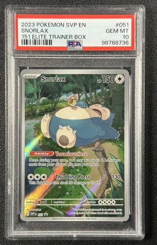 SNORLAX PSA 10 2023 POKEMON SV BLACK STAR PROMOS SVP EN #051 151 ETB GEM 736