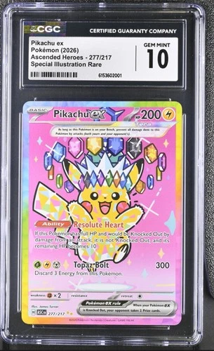 2026 Pikachu Ex Ascended Heroes 277 Special Illustration Rare CGC 10 Pokémon TCG
