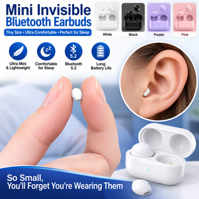 2024 NEW Mini Earbuds Invisible Sleep Headphone Bluetooth 5.2 Earphones Wireless