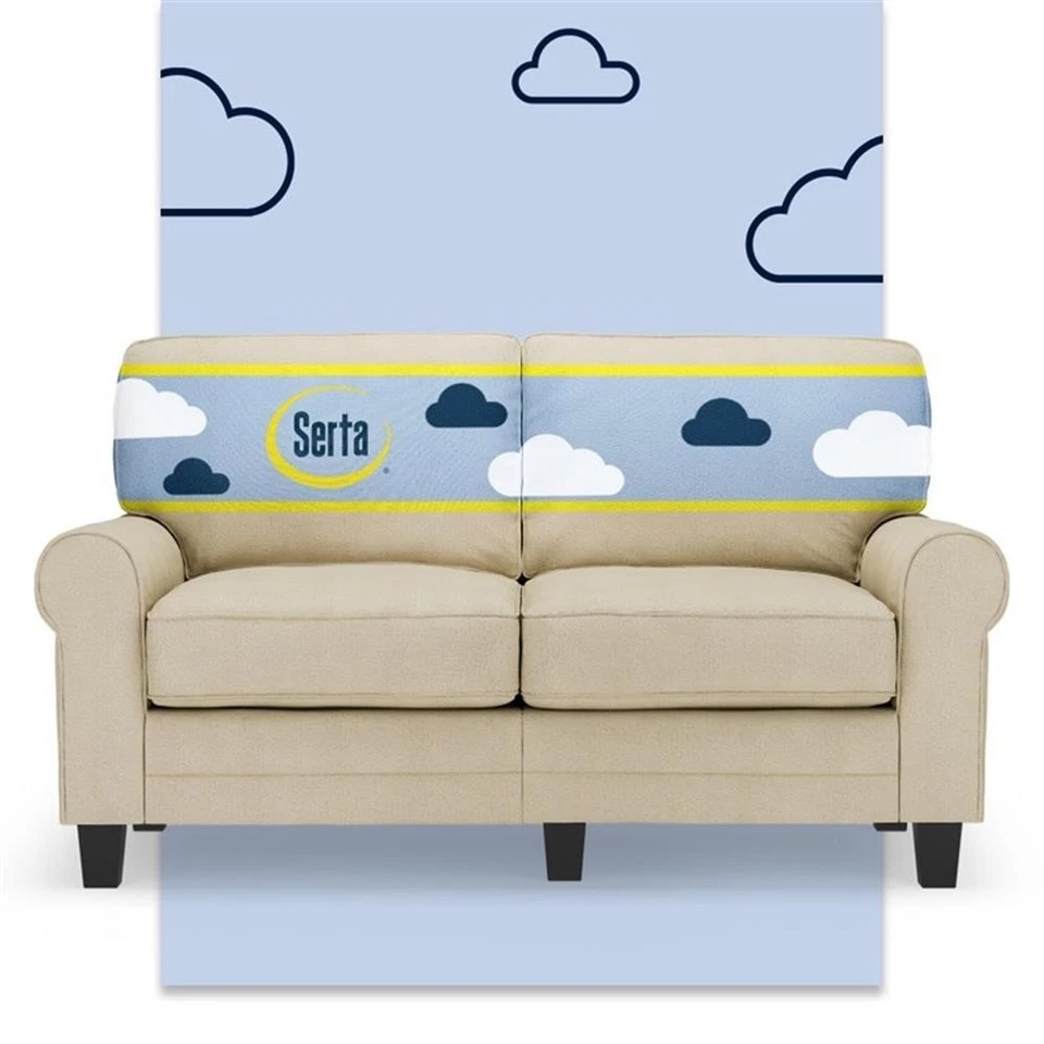 61-дюймовый двухместный диван Serta Copenhagen со съемными чехлами желтовато-коричневый - Изображение 2 из 4