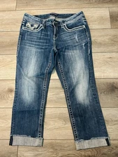 VIGOSS Jeans Womens Size 11/12 X L25 Denim Chelsea Capri Heritage Fit Dark Wash