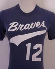 vintage 80s Braves #12 T-Shirt soft thin Single Stitch SZ Youth L