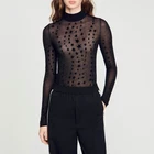 Sandro Women's Black Knit Starry Blouse Size 40 FR 12 UK 8 US SFPPU02014