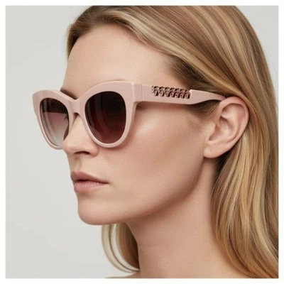 Stella McCartney Chain Detail Cat Eye Sunglasses Blush Nude - Image 1 of 4
