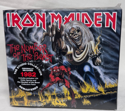 Iron Maiden Number of the Beast 1982 Remastered with Figurine & Patch NIB