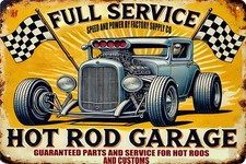 Vintage Racing Car Retro Garage Tin Metal Signs Home Dcor 8x12